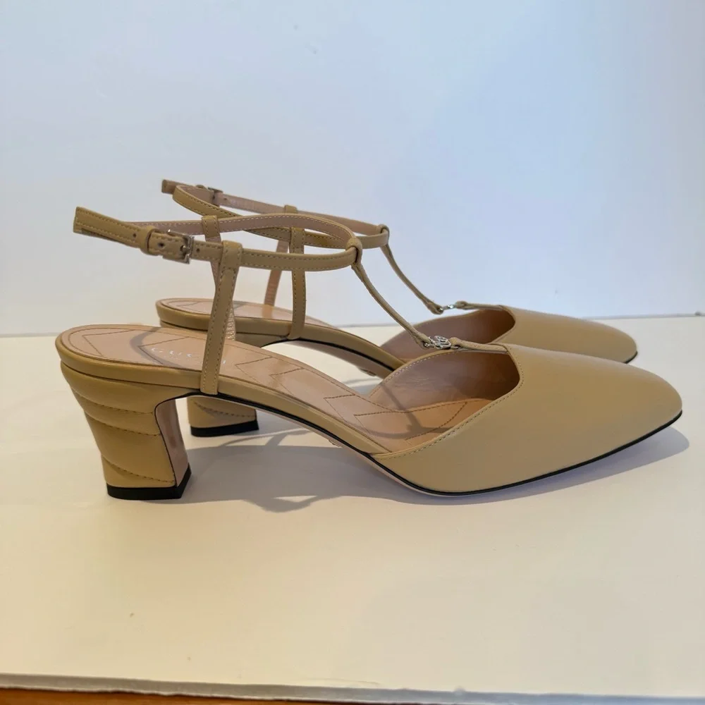 🆕 Gucci Marmot T-Strap Leather Pump 40EU - Picture 9 of 14